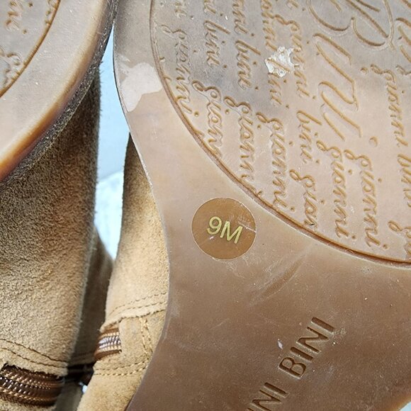 Gianni Bini Shoes Womens Size 9 Brown Suede Chunky Heel Side Zip Ankle Booties * - Picture 9 of 13